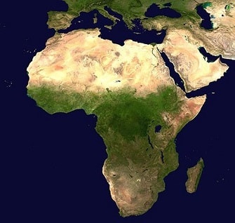 View of the African Continent