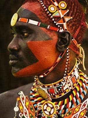 African tribal warrior
