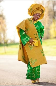 Woman wearing traditional Nigerian dress